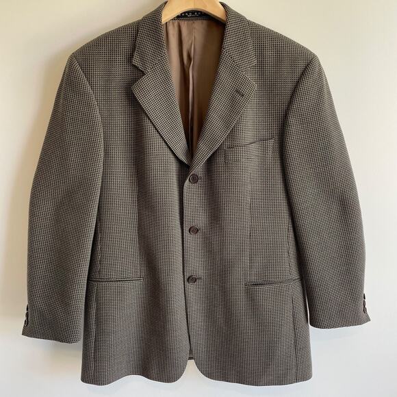 Hugo Boss Mens Blazer 100% Virgin Wool Sport Coat Size 40S Pin Check Einstein US - Picture 1 of 11